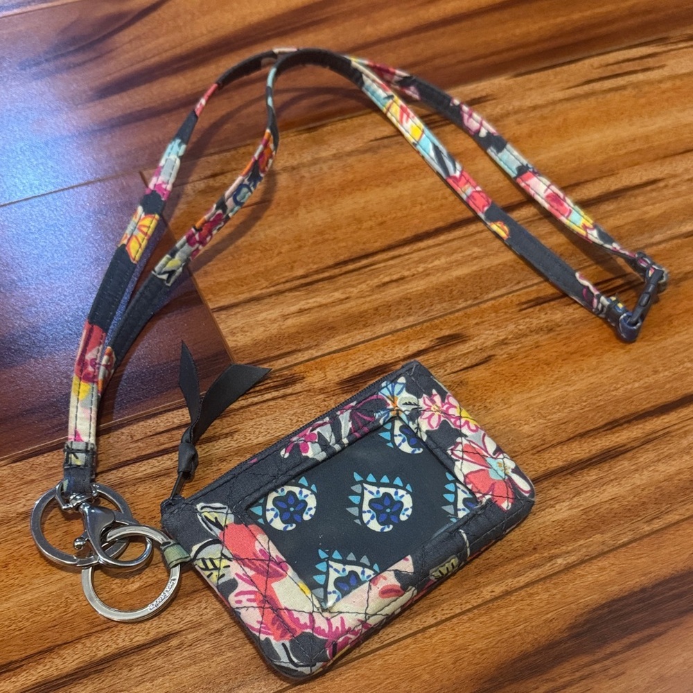 Floral Lanyard Wallet with Key Rings